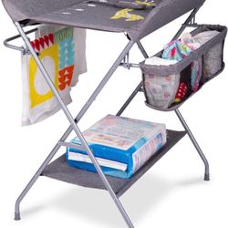 Baby Diaper Change Table With Storage Rack Foldable 
