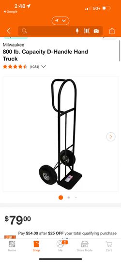 800 lb. Capacity D-Handle Hand Truck