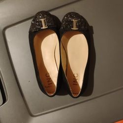 INC Black Glitter  Flats