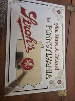Vintage strohs beer mirrored sign