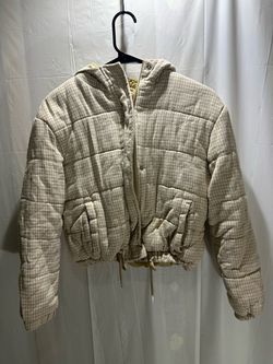Ashley by 26 International Women’s Houndstooth Hooded Puffer Jacket Sz S