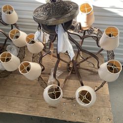 Set Dos Lámparas Grandes Muy Pesadas Seminueva 