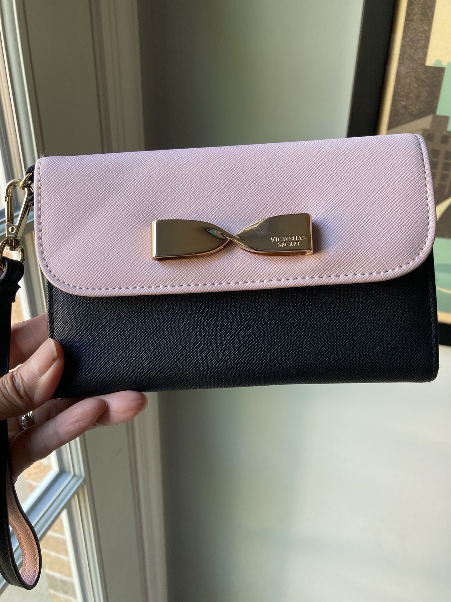 Victoria’s Secret bow wallet with heart shaped mirror