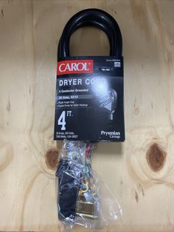 Dryer Cord 30amp 4 Wire 4 Feet Long 