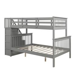 Twin Over Full Bunk Bed With Stairs 