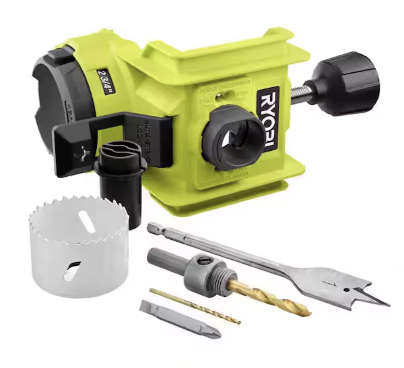 RYOBI Wood/Metal Door Lock Installation Kit with Bi-Metal Hole Saw, Spade Bit, Pilot Bit, and Double Ended Screw Drivng Bi