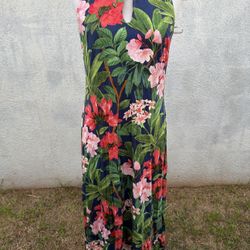 New Tommy Bahama Jasmine Faraway Blooms Maxi Dress Women's Small Multicolored 