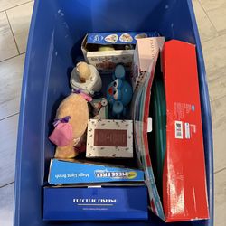 Assorted Baby/Toddler/Kids Toys and Games Bin