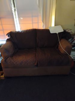 Brown sofa & love seat