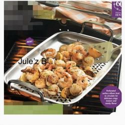 Princess House.  Bandeja Rectangular Perforada Para BBQ Nueva En Su Caja 