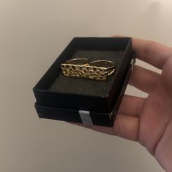 Gold 2 finger nugget ring