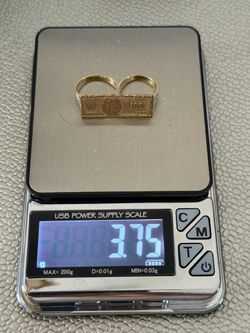 10k Gold $100 Two Finger Ring 3.7G