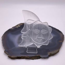Selenite Sun & Moon Crystal Carving