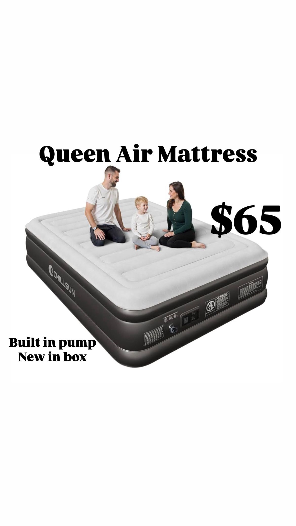 2025 Queen Air Mattress with Built in Pump, 3 Mins Quick Self-Inflation Blow Up Mattress, 18" Luxury Flocked Top Inflatable Mattress, Airbed 