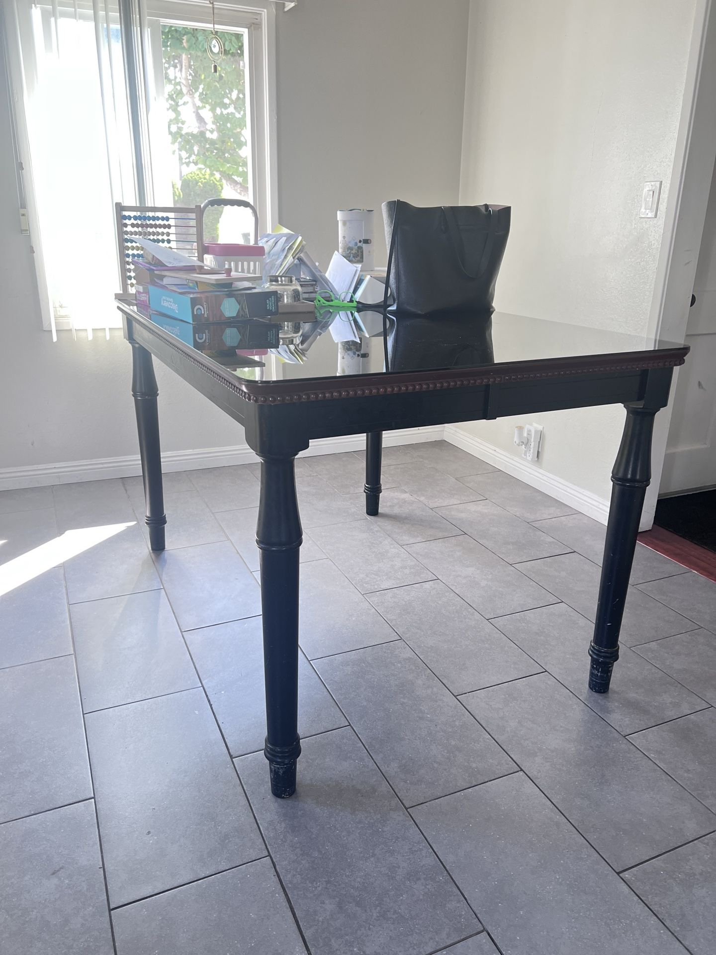 Counter Height Dining Table and 6 Barstools