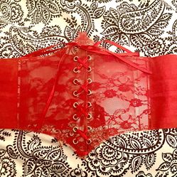 Women’s Red Lace Corset Belt