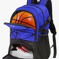 WOLT | Basketball Backpack Large Sports Bag with Separate Ball holder & Shoes compartment, Best for Basketball, Soccer, Gym