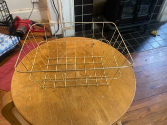 Gold Wire Storage Basket H 4 x W 9 x D 7
