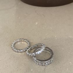 Silver Rings With Cubic Zirconia 