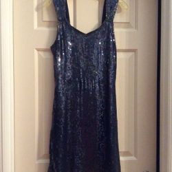 Gorgeous fully sequined & beaded dress front & back - just above the knee