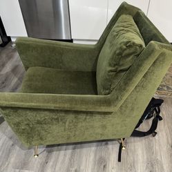Mid Century High Back Velvet Chair