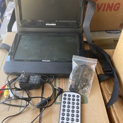 2 Portable Screens With Remote , Earbuds, And Bag