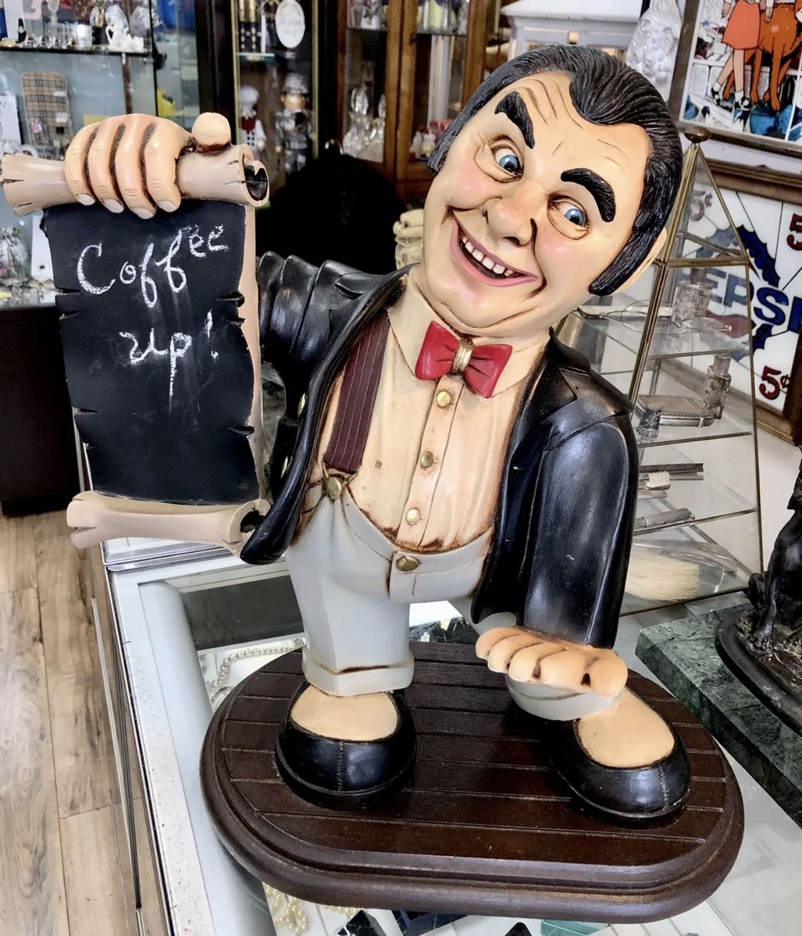 20” Peter Mook Wine Liquor Bottle Holder Italian Coffee Restaurant Server Statue