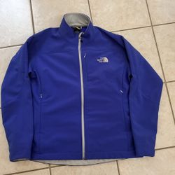 The North Face Women’s Soft Shell Jacket Blue Full Zip Fleece Lined Size XL