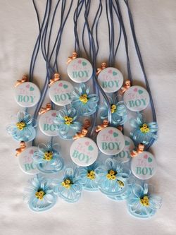 12 PCS Baby Shower Shaker Pacifier Necklaces/ Sonajas de Baby Shower