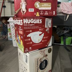 BRAND NEW DIAPERS: new born & one month