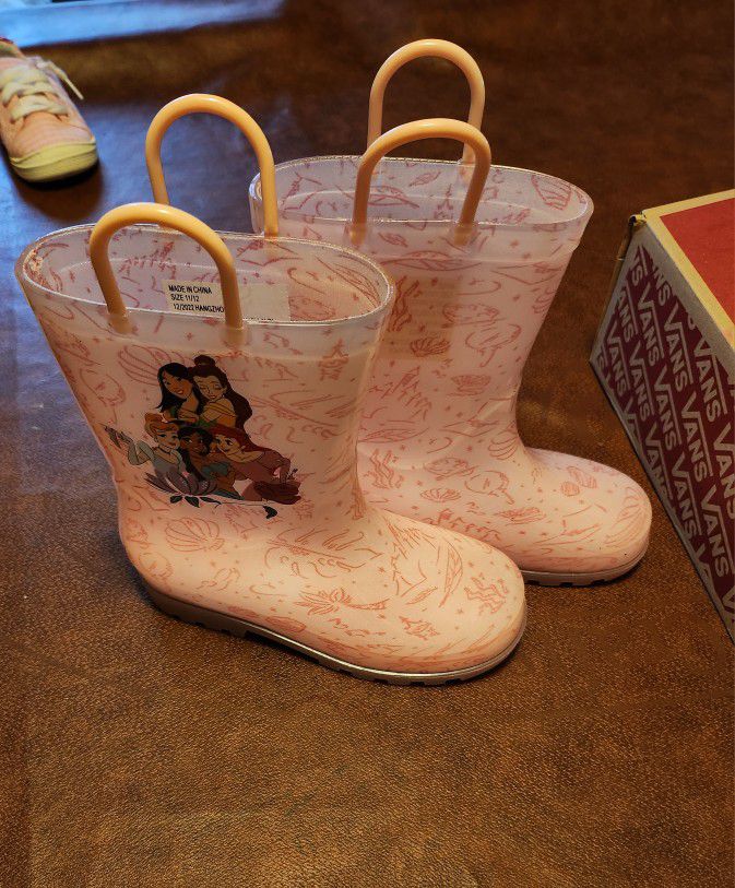Princess Rain Boots Size 11/12