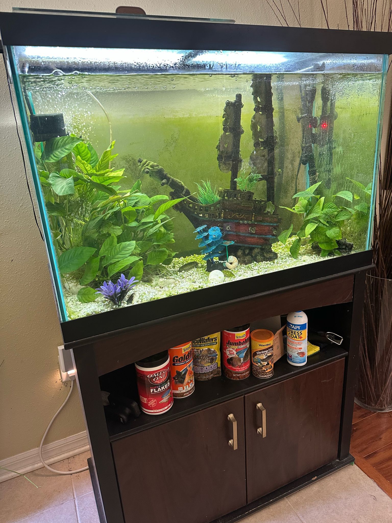 65 Gallon Fish Tank With Filters, Stand And All Accessories