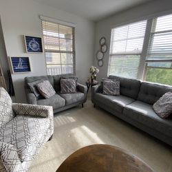 Good Conditon Complete Sofa Set  2 Seater, 3 Seater, Arm Chair