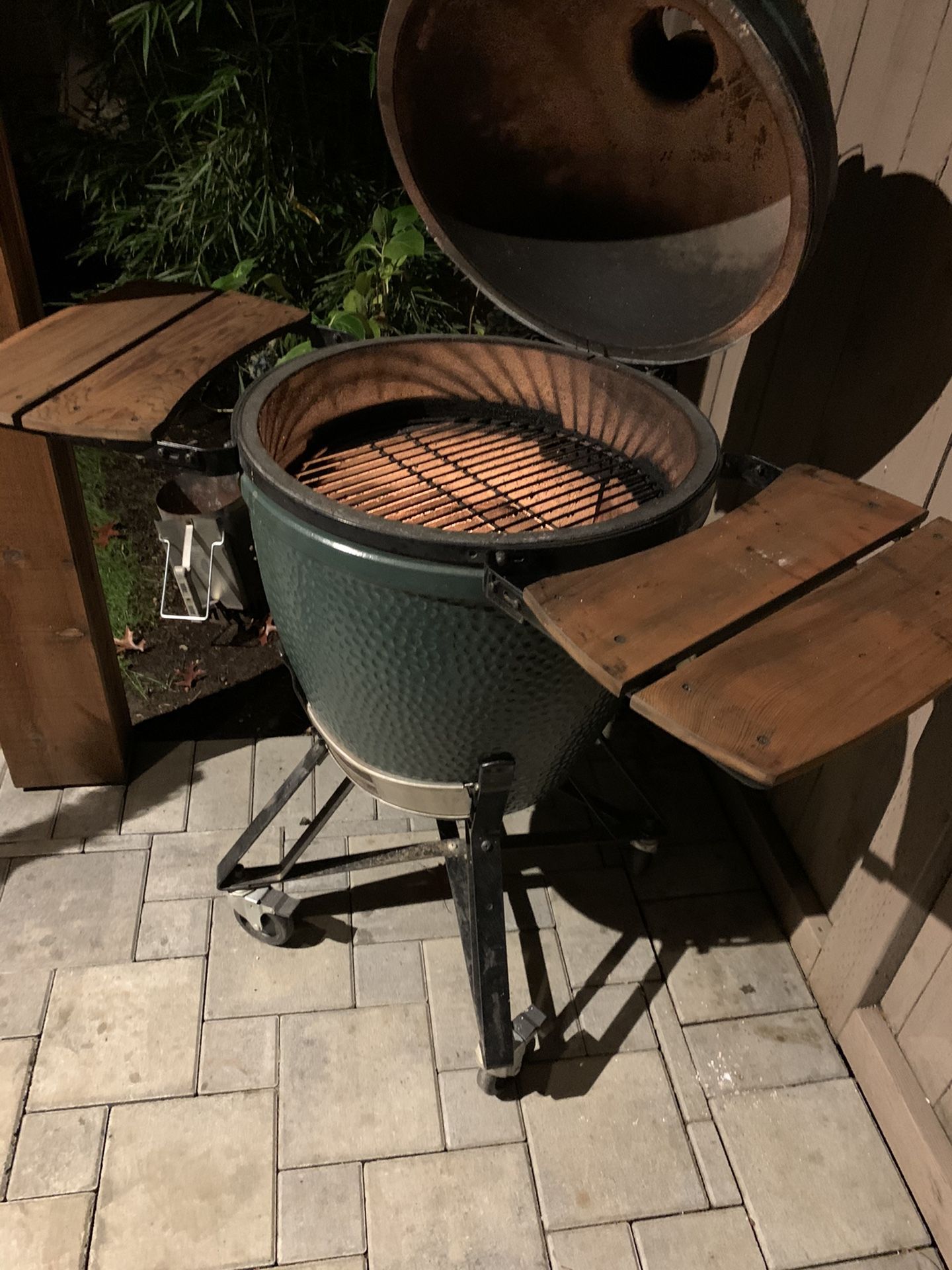 Big green egg large with accessories and Joetisserie for Sale in