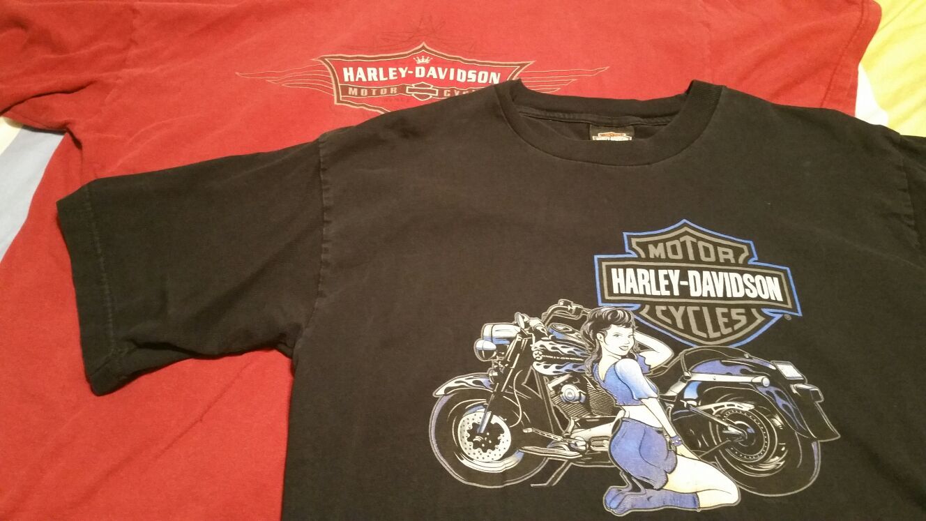 2 Harley Davidson Large Shirts