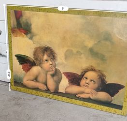 Angels In The Clouds. Wall Picture Canvas