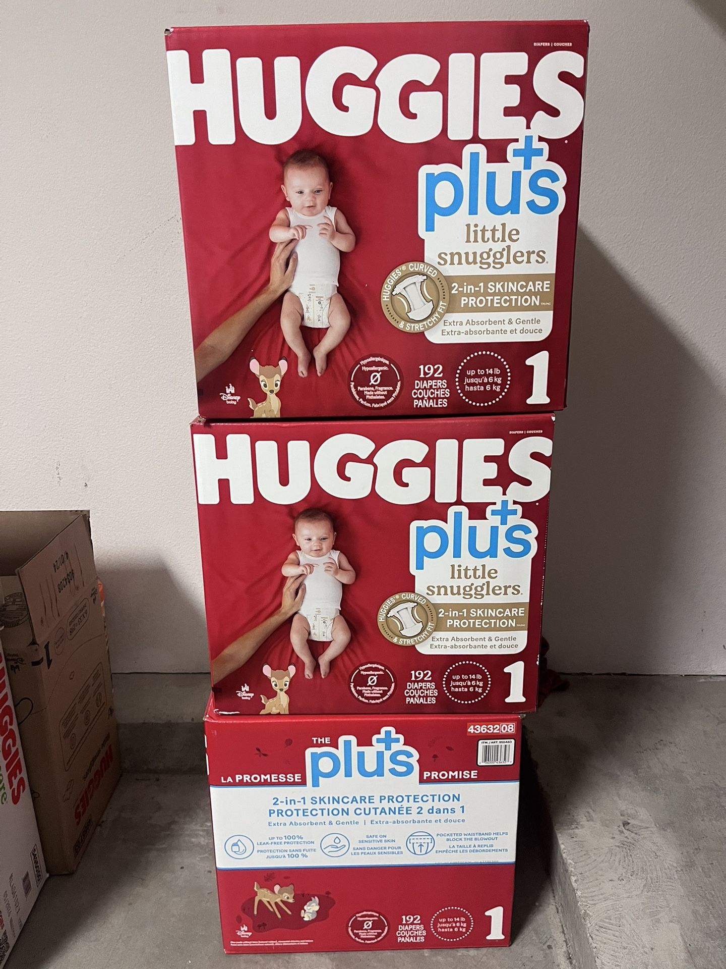 Huggies plus (little smugglers) Size 1 - 3BOXES