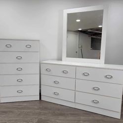 Dresser Whit Mirror And Chest - Cómoda Con Espejo Y Gavetero 