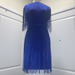 BLUE FRINGE DRESS