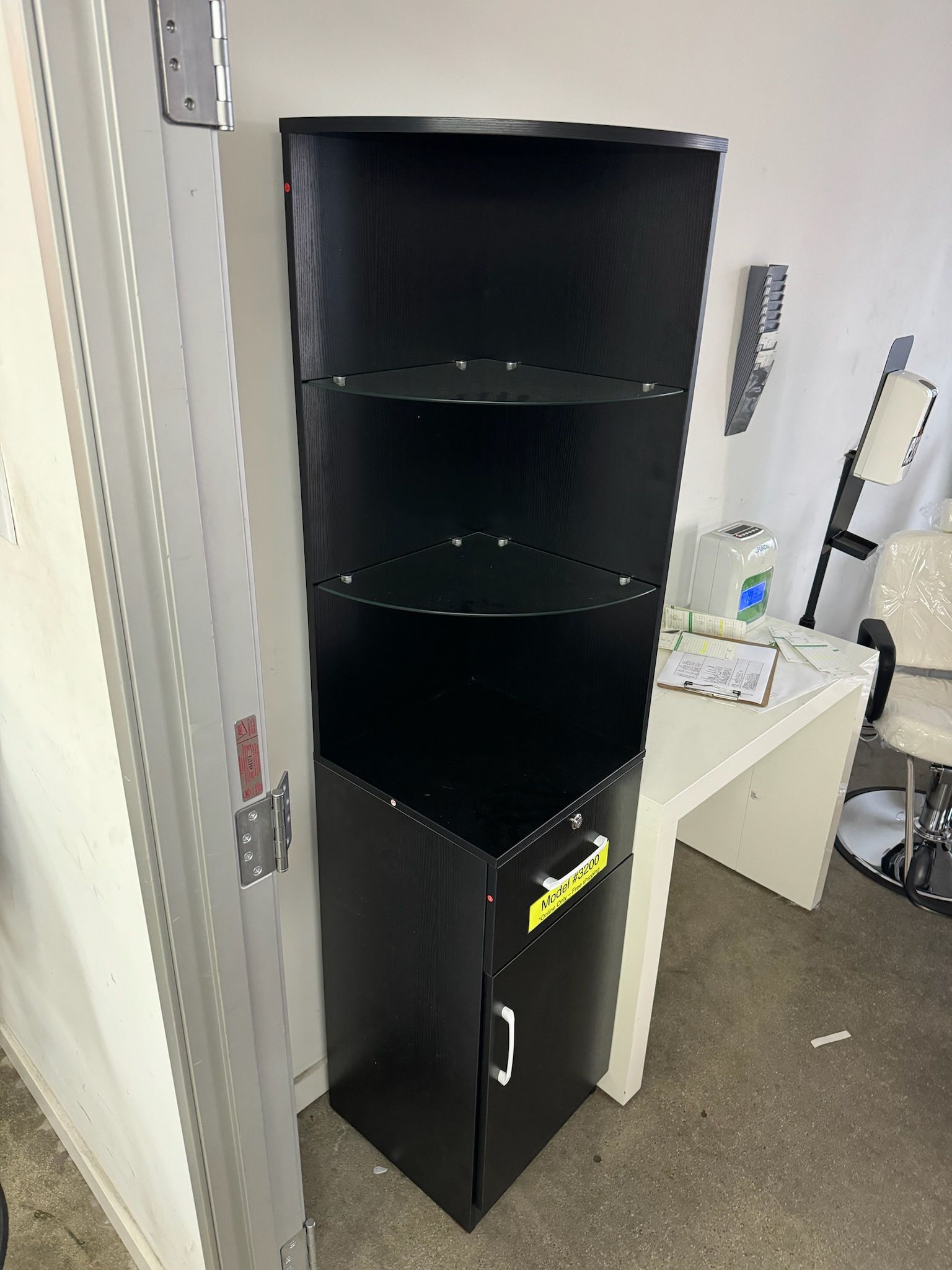 Barberpub Standing Corner Cabinet With Shelving And A Drawer Model 3200