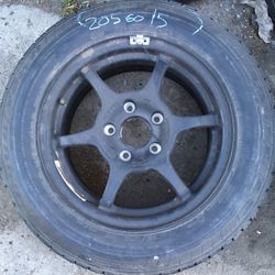 2004 Mercedes compressor: 15” Rim & Tire, was a spare, tire in new condition 