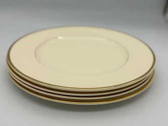 4 Royal Doulton Romance Collection Heather Dinner Plates 10.75" Gold Trim Set