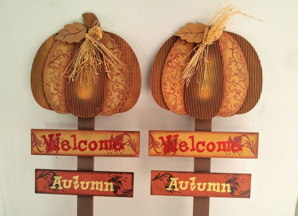 π"Welcome Autumn" Wood / Metal Yard Signs (2)