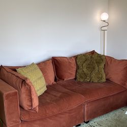 Orange Velvet Couch || Cloud Couch Dupe || DEEP Couch Cushions
