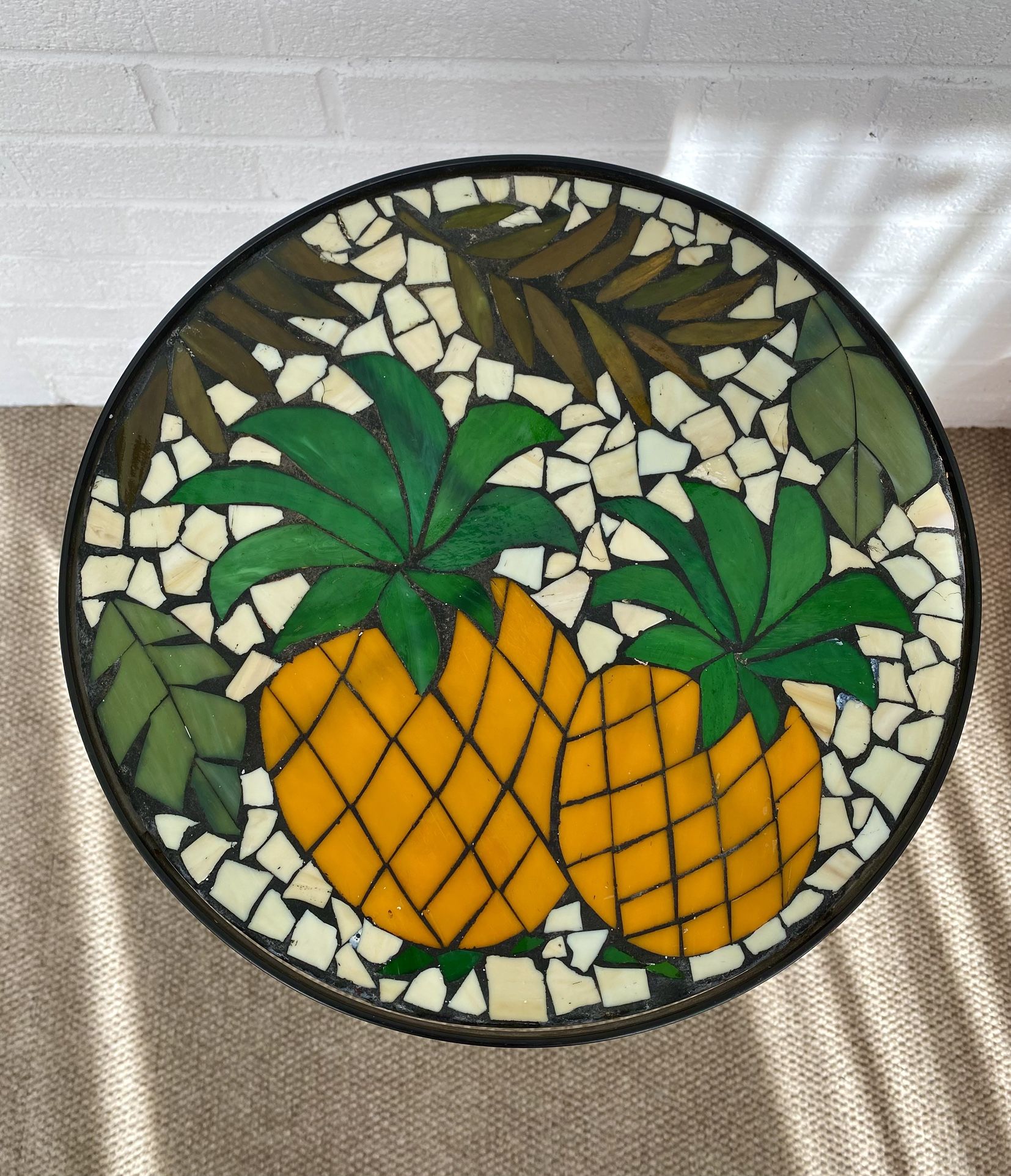 Pineapple Mosaic Tile Plant Stand or Side Table