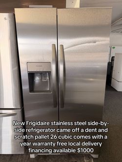 New Frigidaire Stainless Steel Side-by-Side Refrigerator