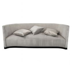 Barrel Back Grey Velvet Sofa (95” x 37” 35”)