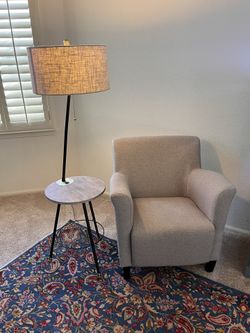 Chair And Side Table/Lamp
