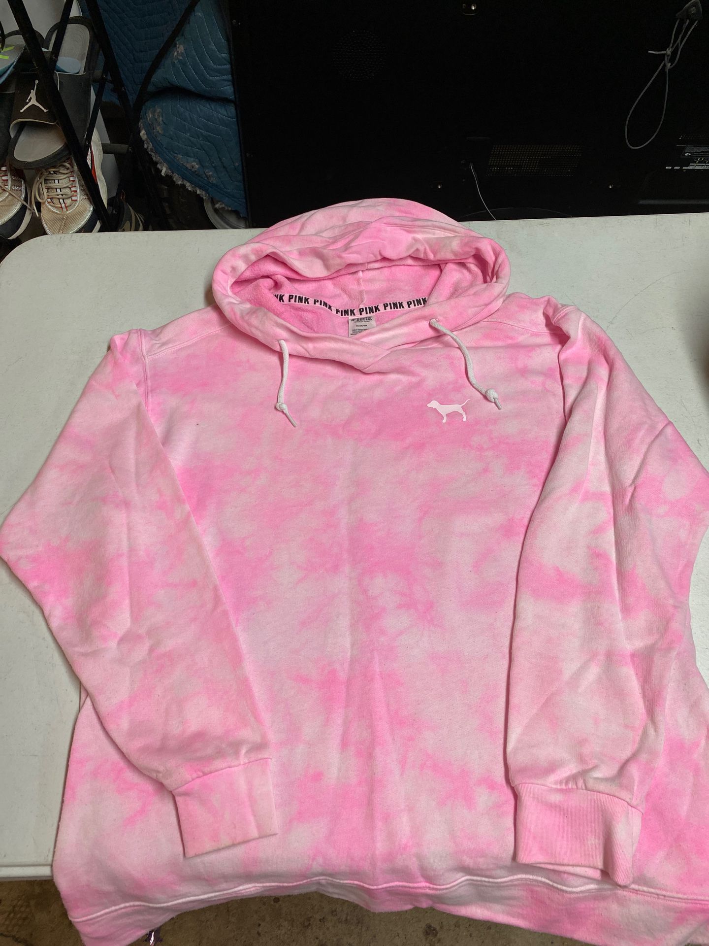 Victoria secret pink tie die hoodie size medium