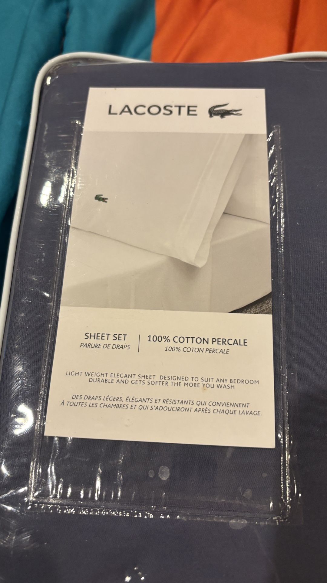 Brand New 🐊 Lacoste Twin Sheet Set (Navy Blue)